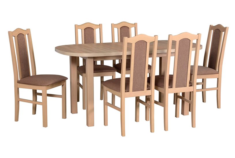 Stół WENUS 1 + krzesła BOS 2 (6szt.) - zestaw DX2