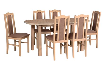 Stół WENUS 1 + krzesła BOS 2 (6szt.) - zestaw DX2